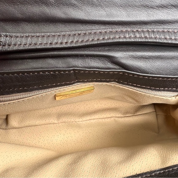 Chocolate Stefano Bravo Intrecciato Clutch Crossbody Bag Italian leather, 8x5x1 - Picture 4 of 8